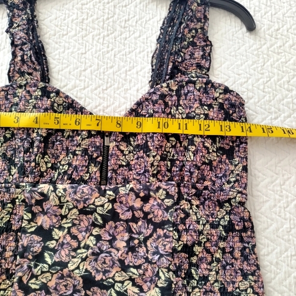 Free People Intimately Free Mini Smocked Printed Bodycon Dress Sz S - Picture 8 of 9
